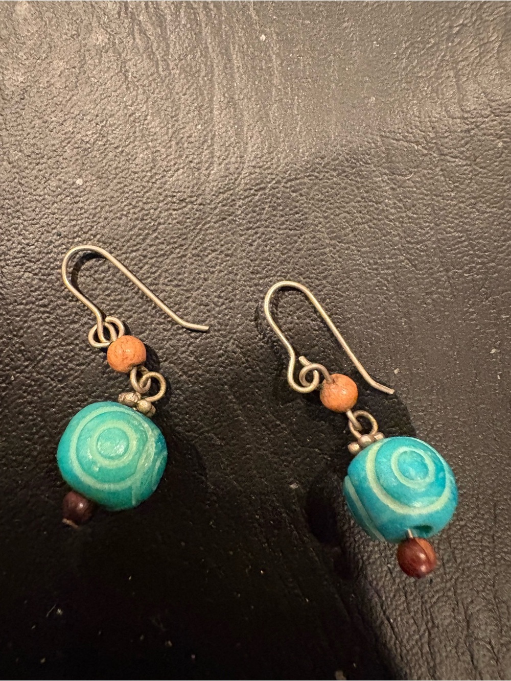 Handcrafted Turquoise Bead Drop Earrings - Brand
